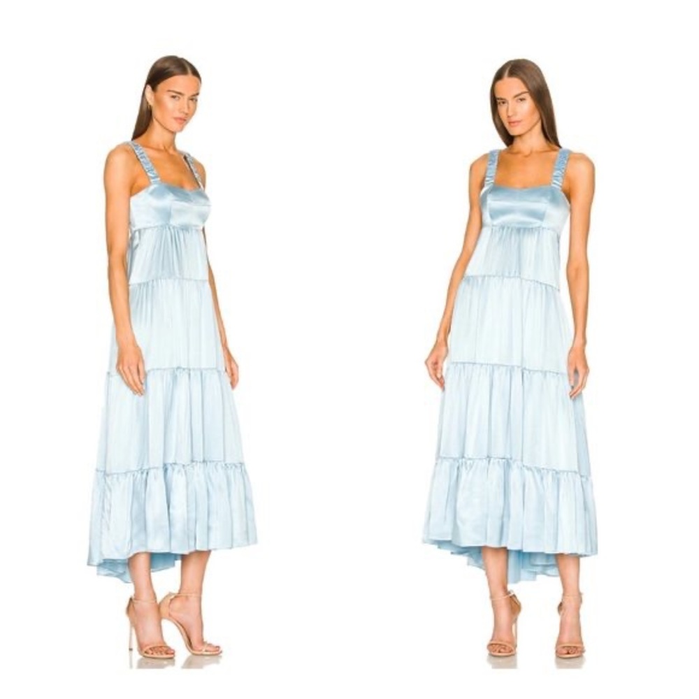 Cinq a sept tiered silk maxi dress